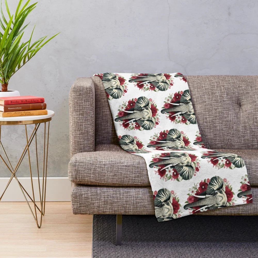 Crimson Elephant Plush Blanket featuring the Crimson Tide mascot