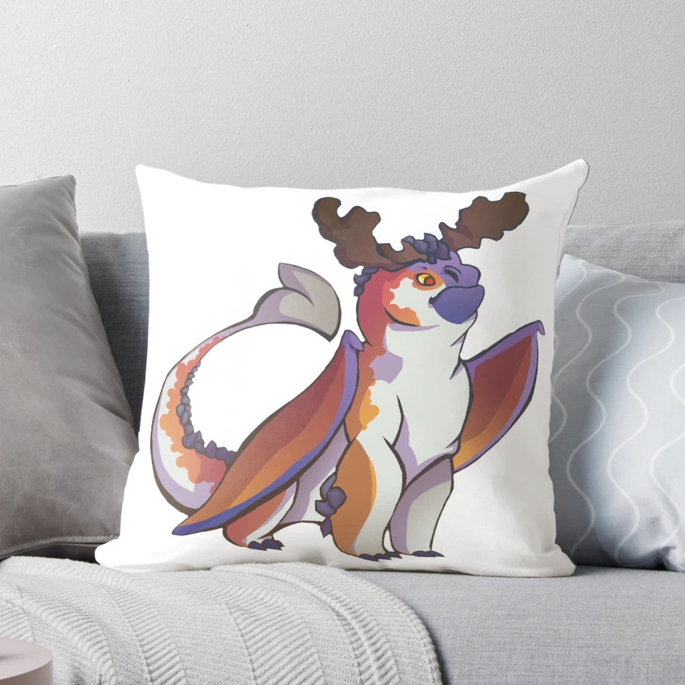 Crimson Goregutter Plush Pillow, a cozy and cuddly dragon-themed home decor item from the How to Train Your Dragon franchise.