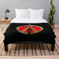 Crimson Raiders inspired plush blanket with gaming and pop culture design