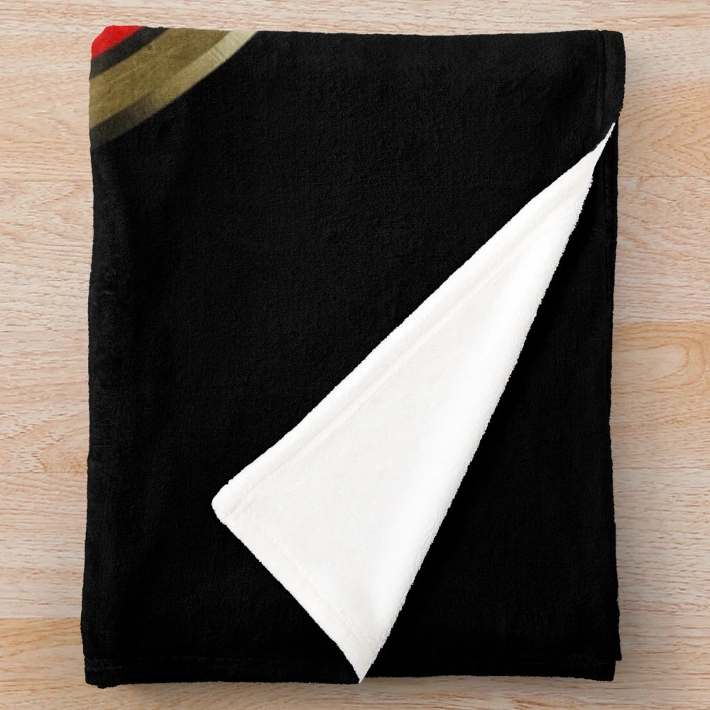 Crimson Raiders inspired plush blanket with gaming and pop culture design