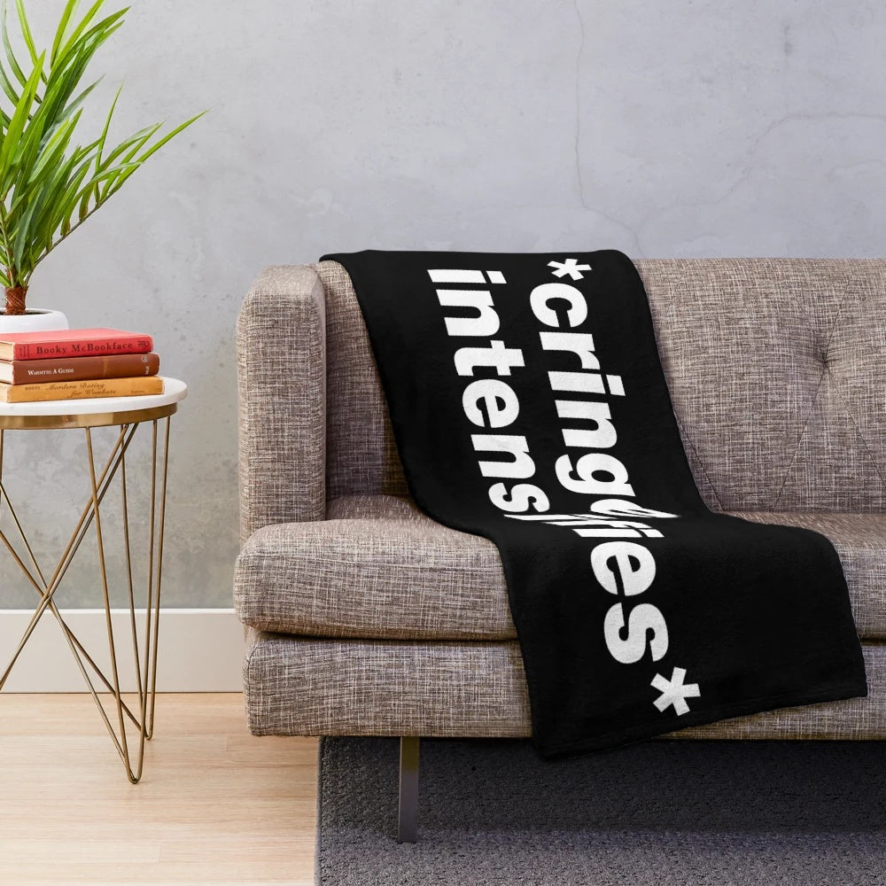 Cringe Intensifies' plush blanket featuring a humorous meme-inspired design