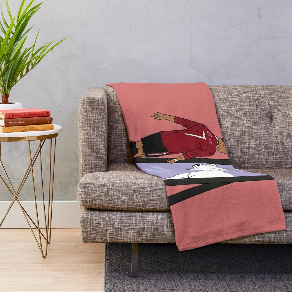 Cristiano Ronaldo inspired mirror goat plush blanket
