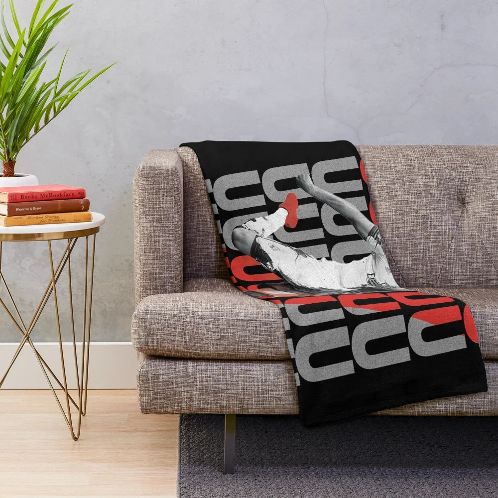 Cristiano Ronaldo inspired plush blanket with 'siuuuu' celebration