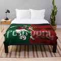 Cristiano Ronaldo inspired plush blanket featuring soccer star's artwork