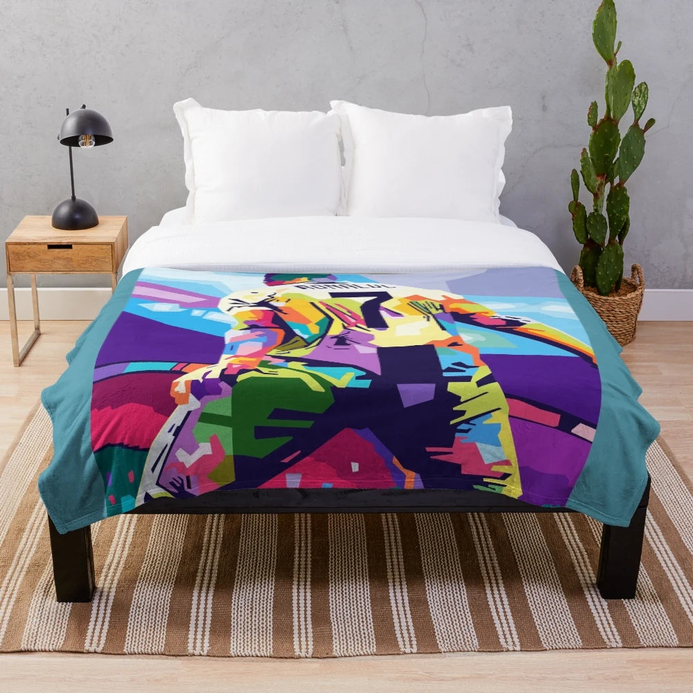Cristiano Ronaldo inspired pop art plush blanket
