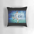 Pillow featuring an image of Cristiano Ronaldo, the famous soccer player.