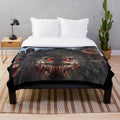 Critters inspired plush blanket with movie-themed design