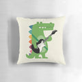 Croco Rock Pillow, a rock star-inspired animal-themed decorative throw pillow