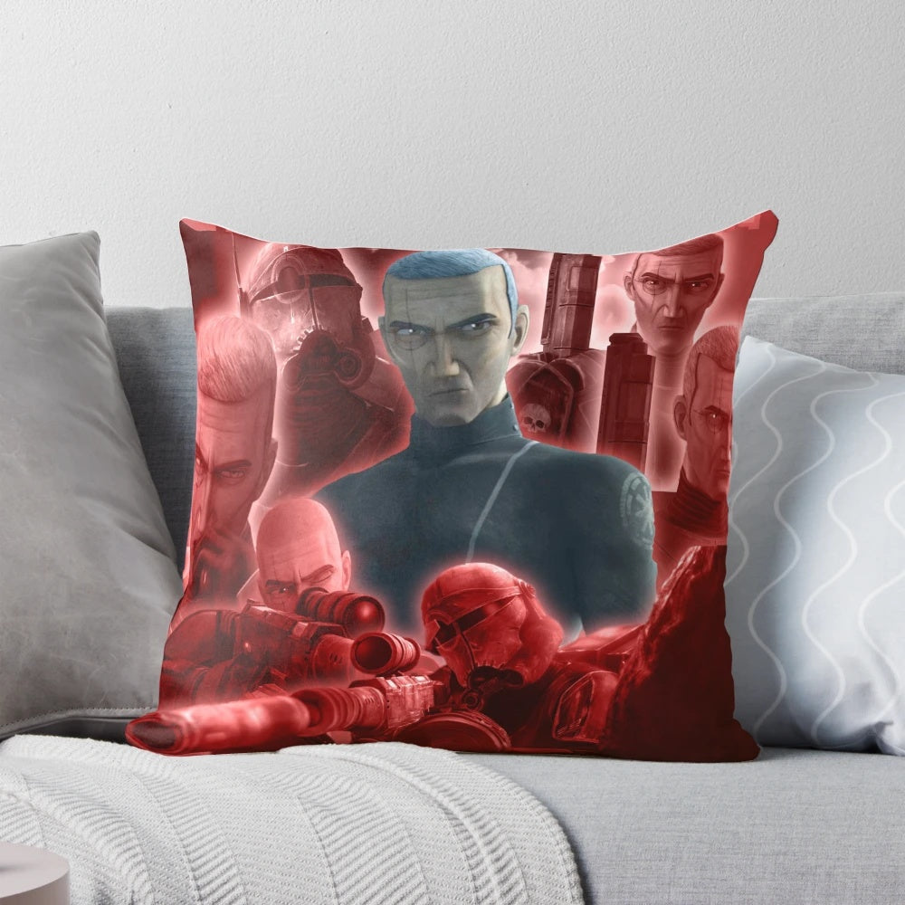 Crosshair character from the Star Wars: The Bad Batch TV series printed on a plush pillow