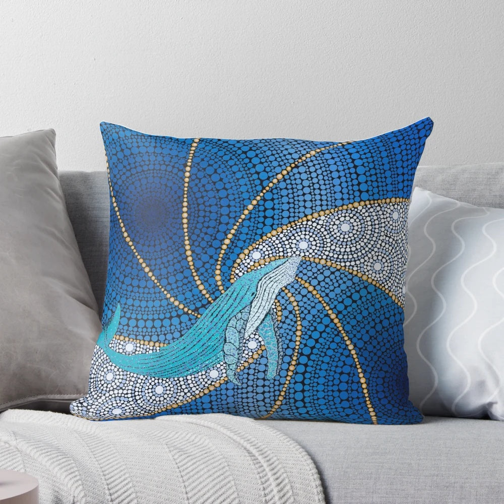 Crusader Pillow featuring aboriginal Australian indigenous dot art design
