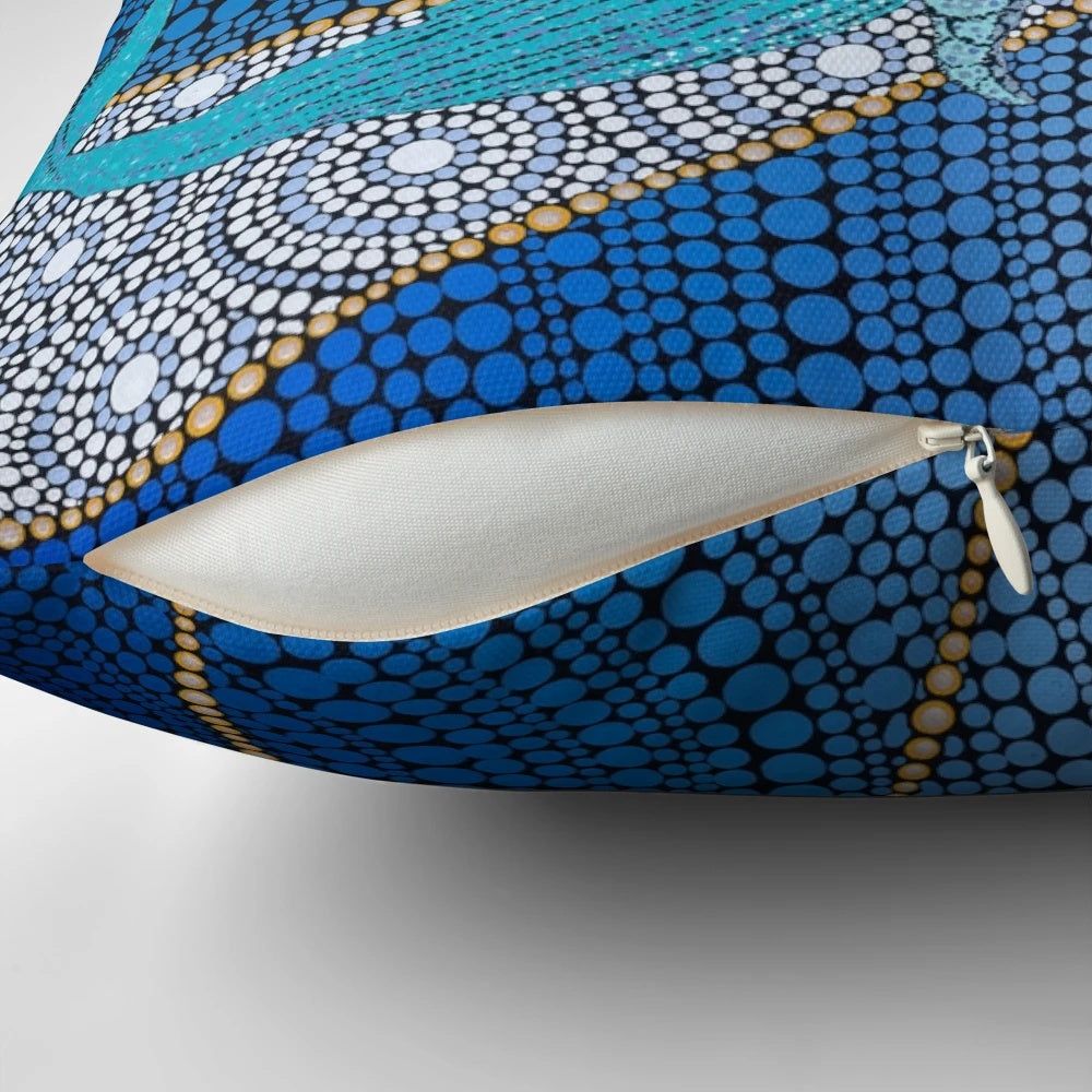 Crusader Pillow featuring aboriginal Australian indigenous dot art design