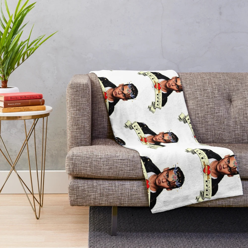 Cry Baby inspired plush blanket featuring alternative movie poster art