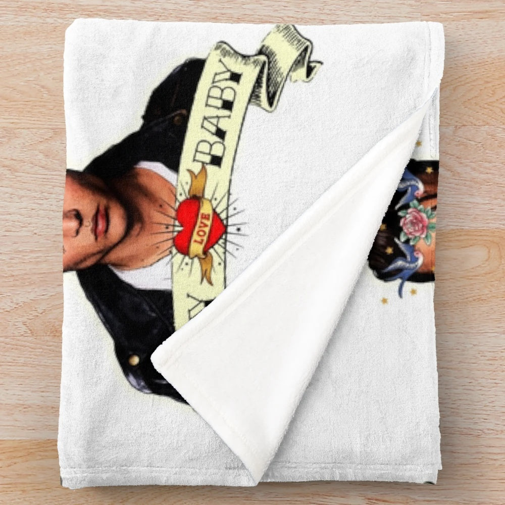 Cry Baby inspired plush blanket featuring alternative movie poster art