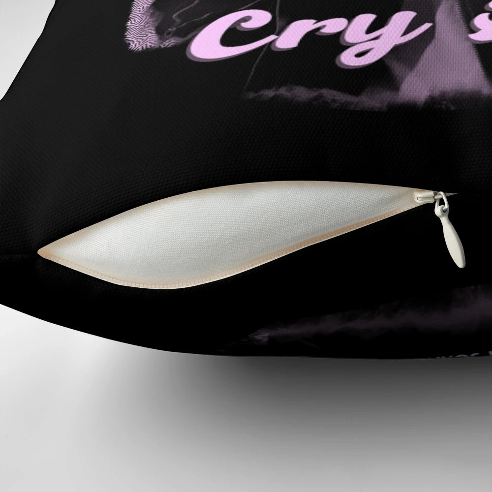 Vintage Cry Baby movie design pillow featuring Johnny Depp from the 90s cult classic film