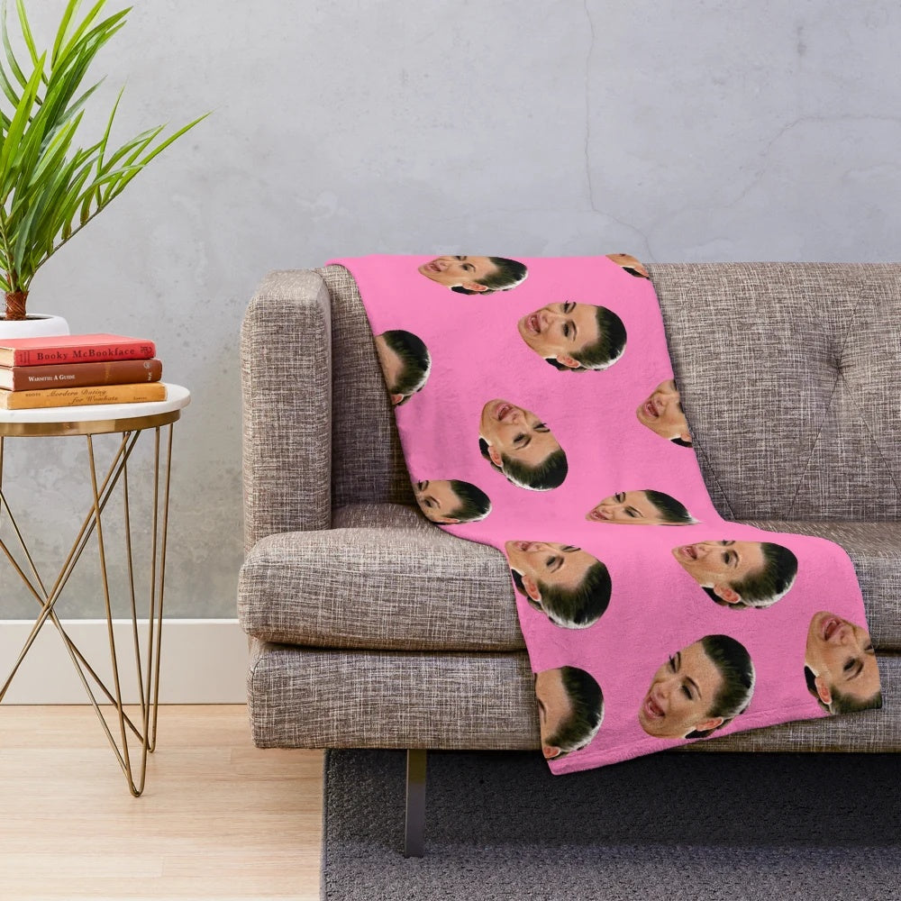 Crying Kim Kardashian inspired plush blanket with collage design