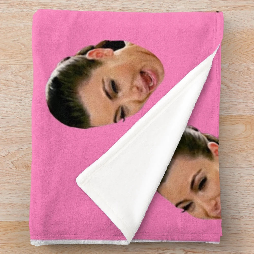 Crying Kim Kardashian inspired plush blanket with collage design