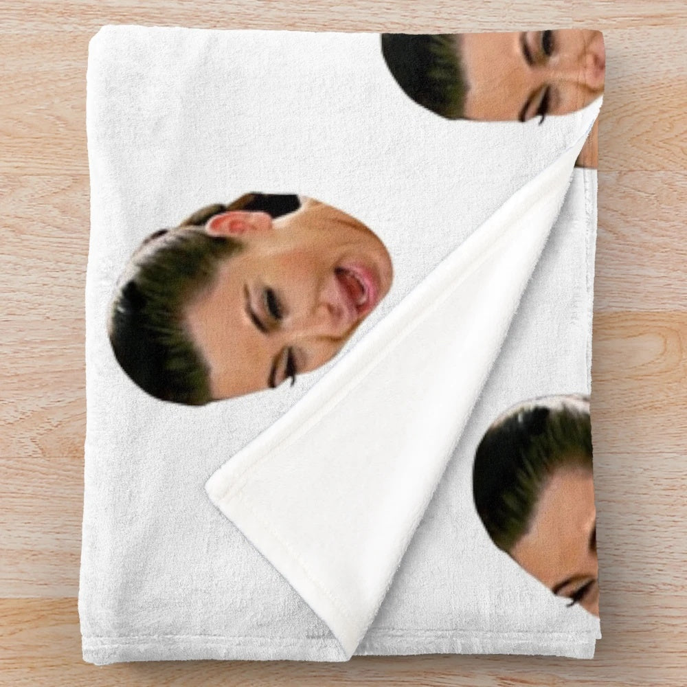 Crying Kim Kardashian inspired plush blanket with pop culture collage design