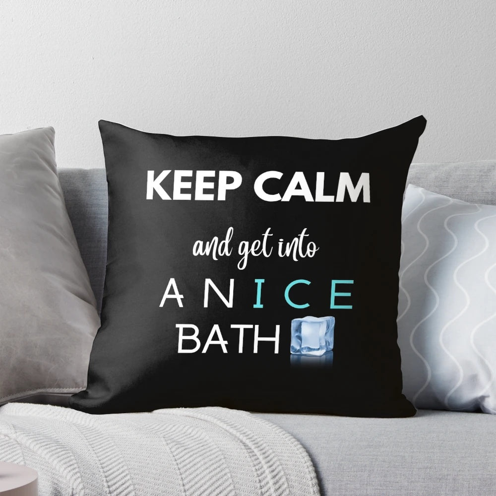 Cryotherapy pillow with ice, cold water, and lifestyle design for dark surfaces