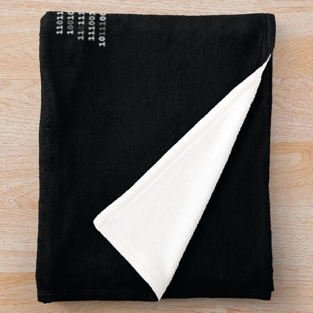 Black plush blanket featuring bitcoin and cryptocurrency design