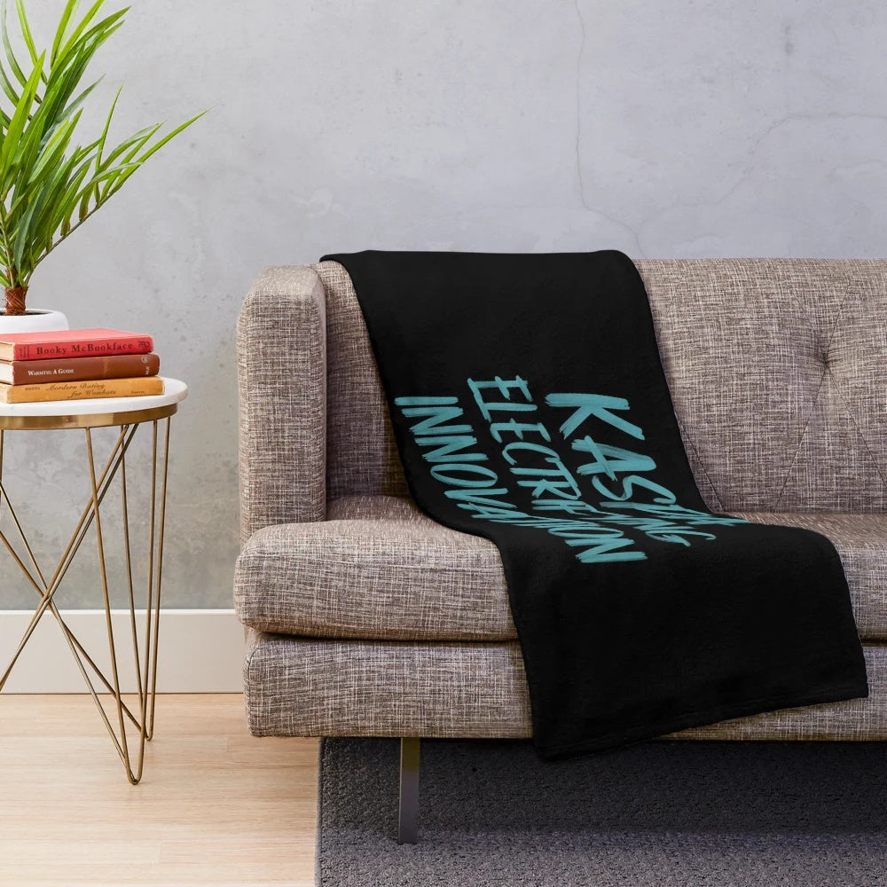 Kaspa crypto-themed plush blanket