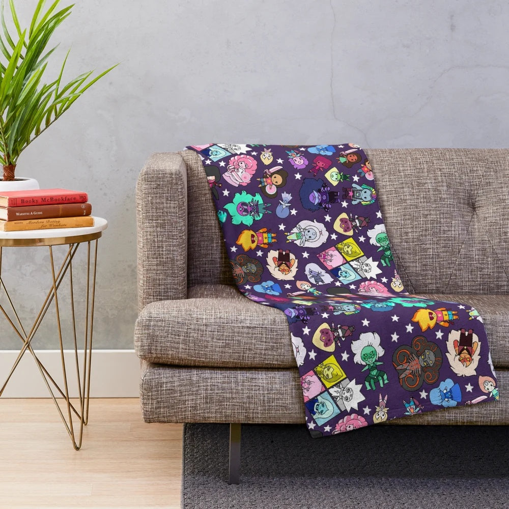 Crystal Gems inspired plush blanket featuring characters from the animated series Steven Universe