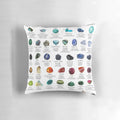 Crystals and gemstones identification pillow with information on meanings, charts, and natural minerals