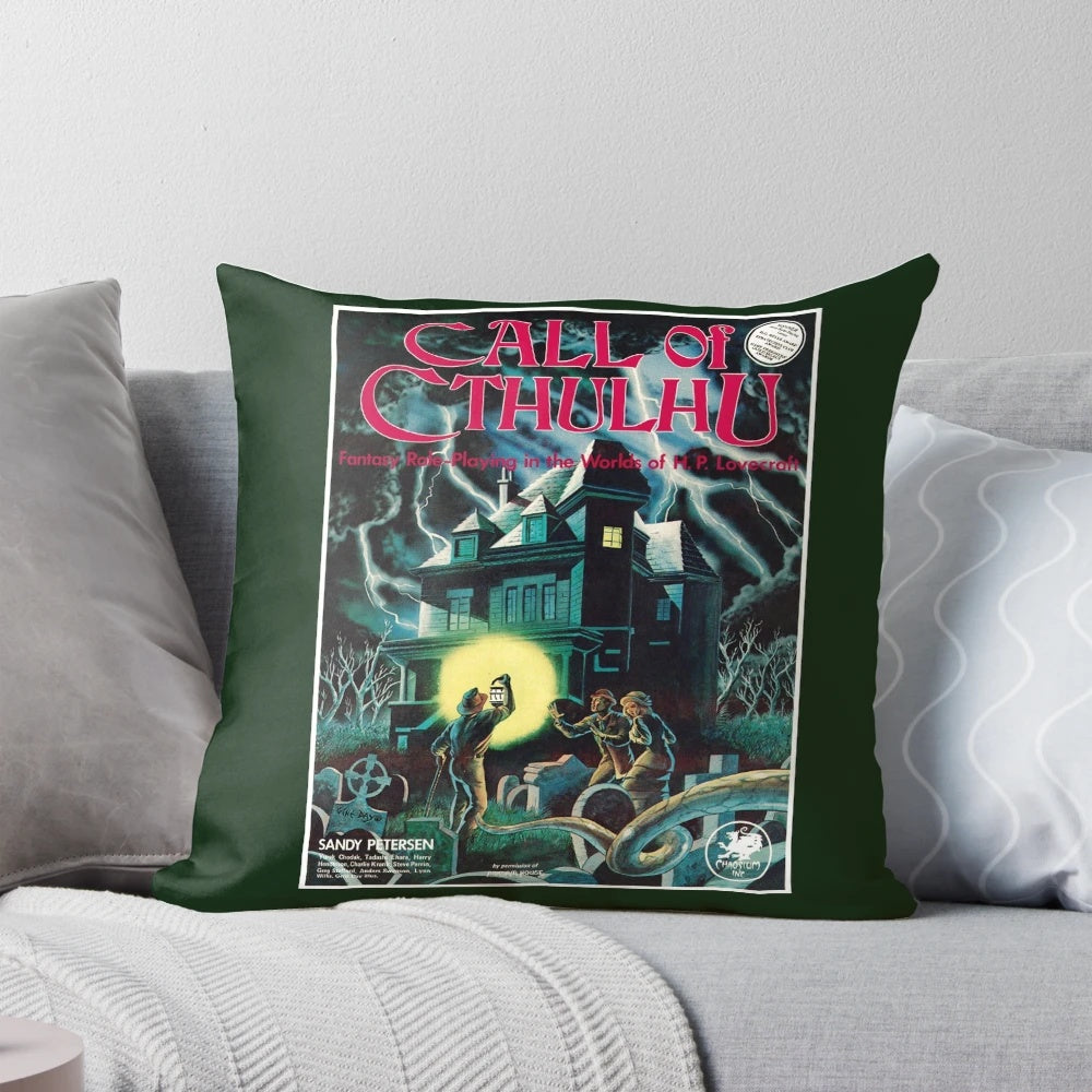 Cthulhu Pillow featuring the iconic Call of Cthulhu 1st Edition cover art