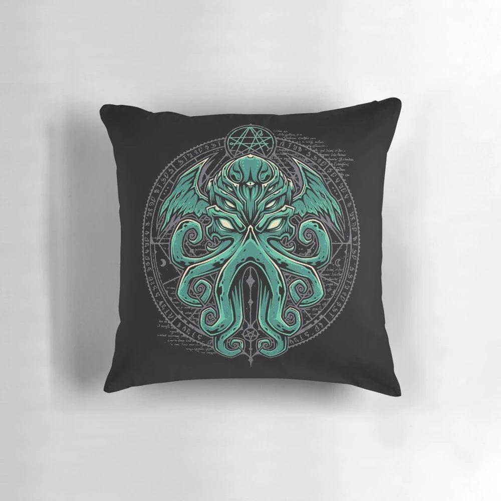 Cthulhu Pillow featuring the iconic tentacled cosmic entity from H.P. Lovecraft's Cthulhu Mythos