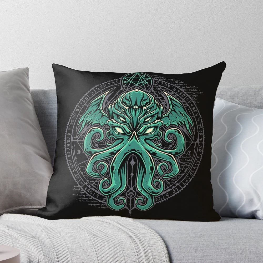 Cthulhu Pillow featuring the iconic tentacled cosmic entity from H.P. Lovecraft's Cthulhu Mythos