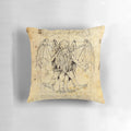 Cthulhu Vitruvian inspired throw pillow featuring the iconic H.P. Lovecraft horror design