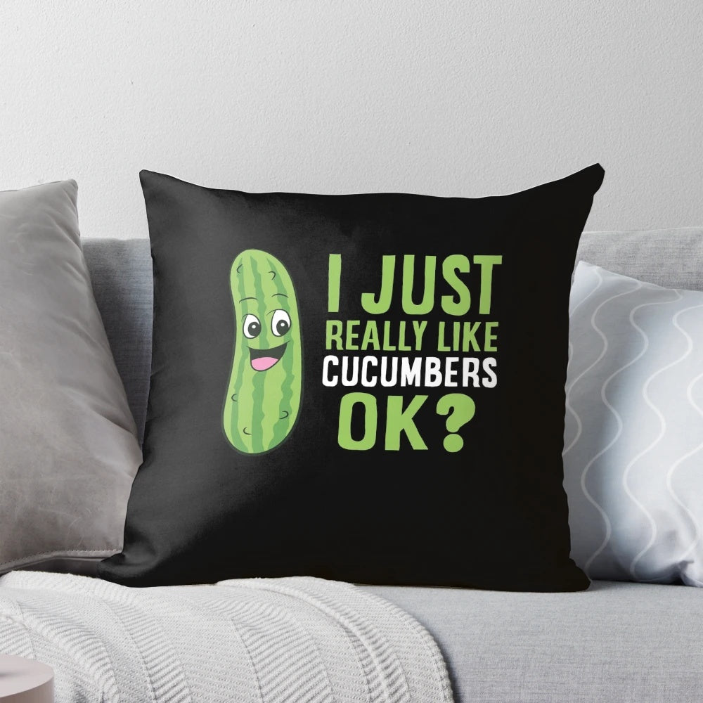 Cucumber-themed decorative pillow for home decor