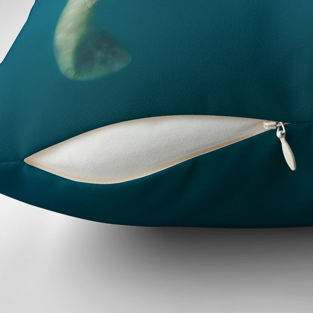 Lovers Pillow featuring a cute west indian manatee swimming underwater