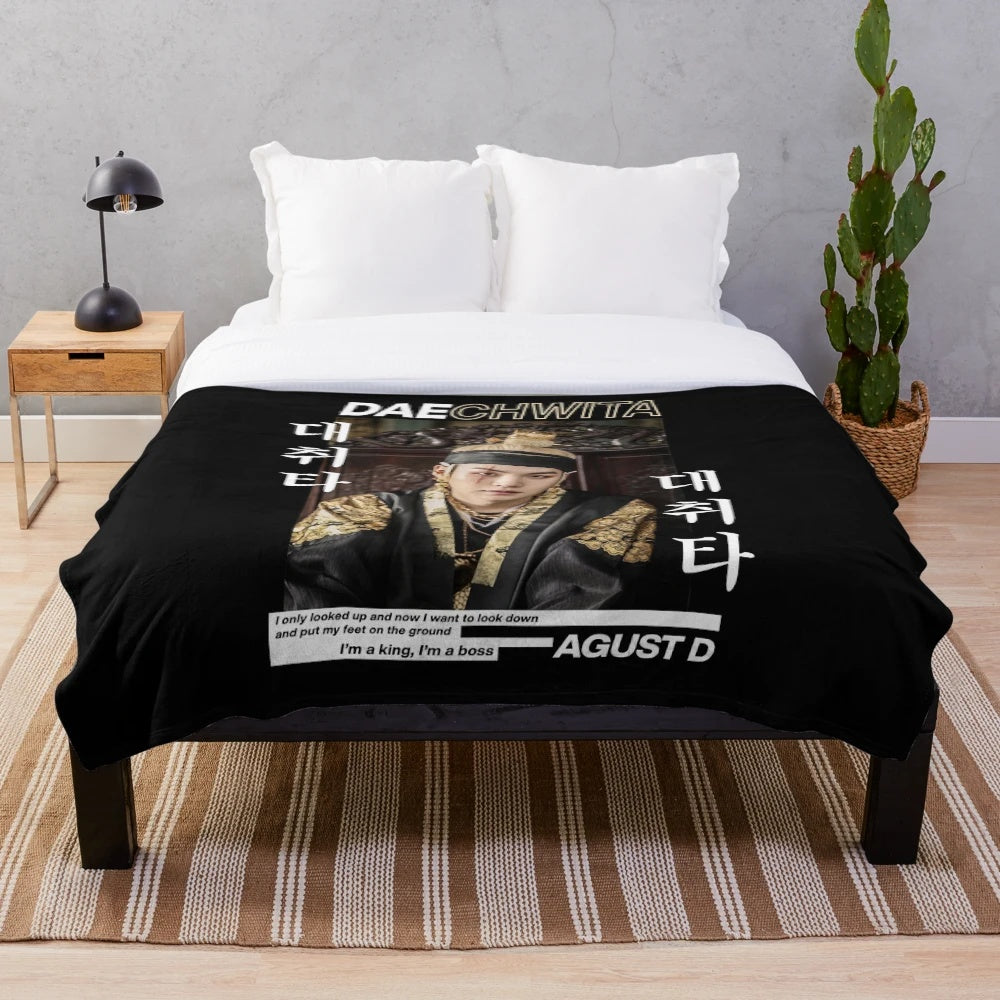 Cozy Agust D Plush Blanket featuring K-pop idol Suga