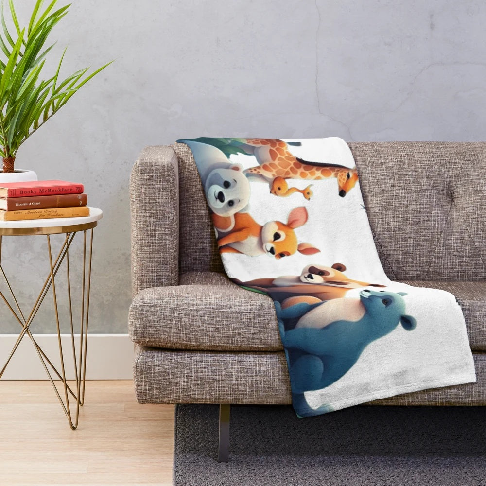 Cozy animal-themed plush blanket