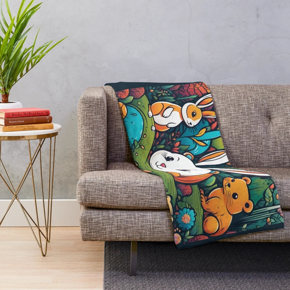 Cute and Cozy Animal-Themed Plush Blanket