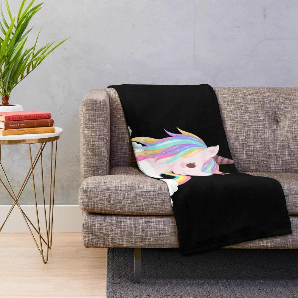 Cozy plush baby unicorn blanket for kids