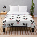 Black and white pitbull plush blanket