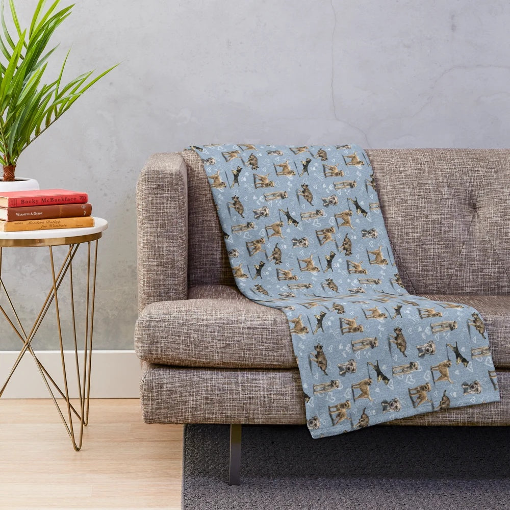A soft and cozy plush blanket featuring the adorable Border Terrier dog breed