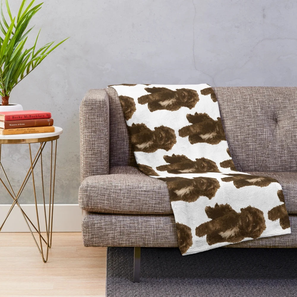 Brown Cockapoo Puppy Plush Blanket