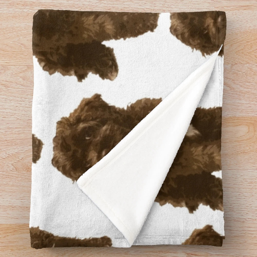 Brown Cockapoo Puppy Plush Blanket