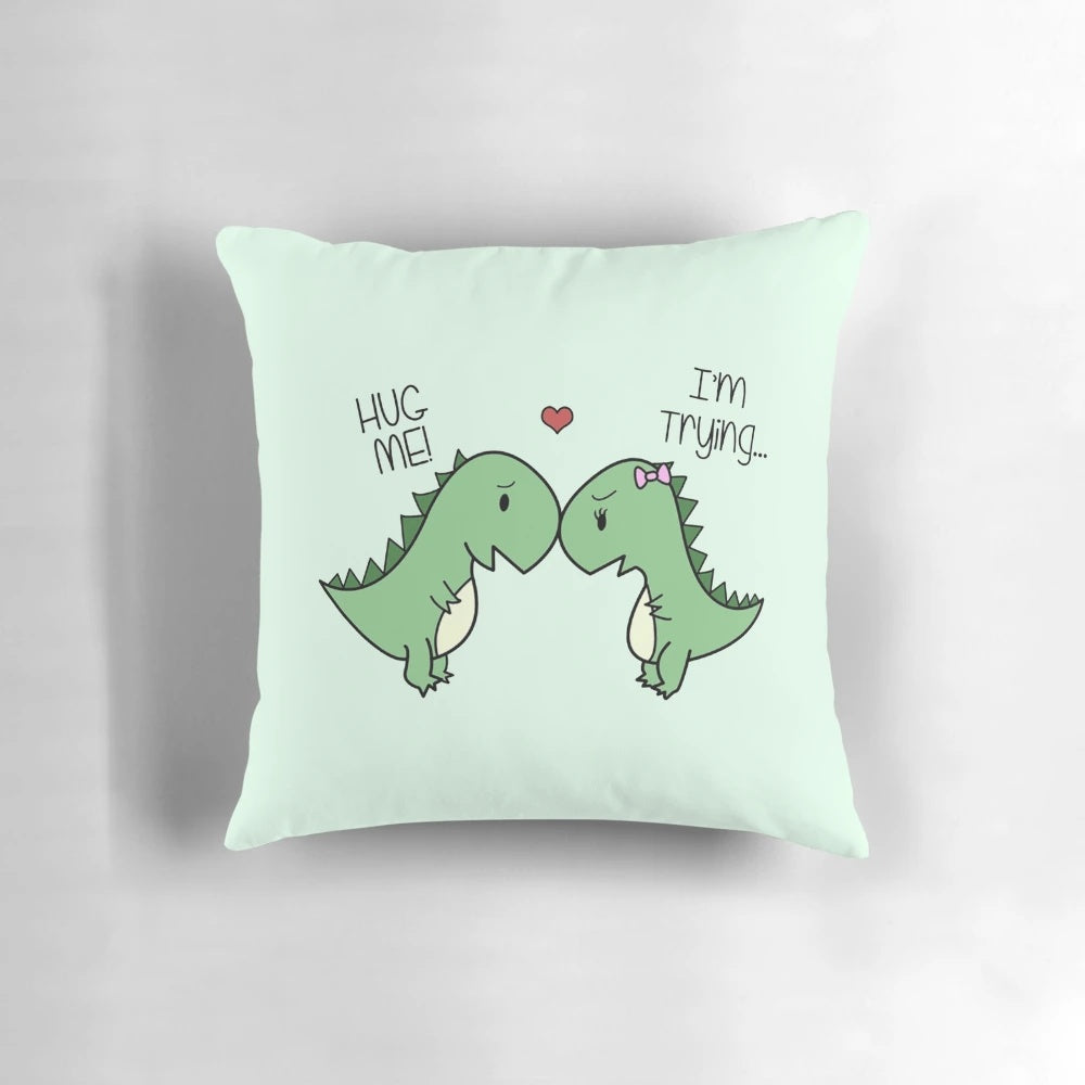 Soft and huggable dinosaur pillow with a cute, kawaii cartoon design