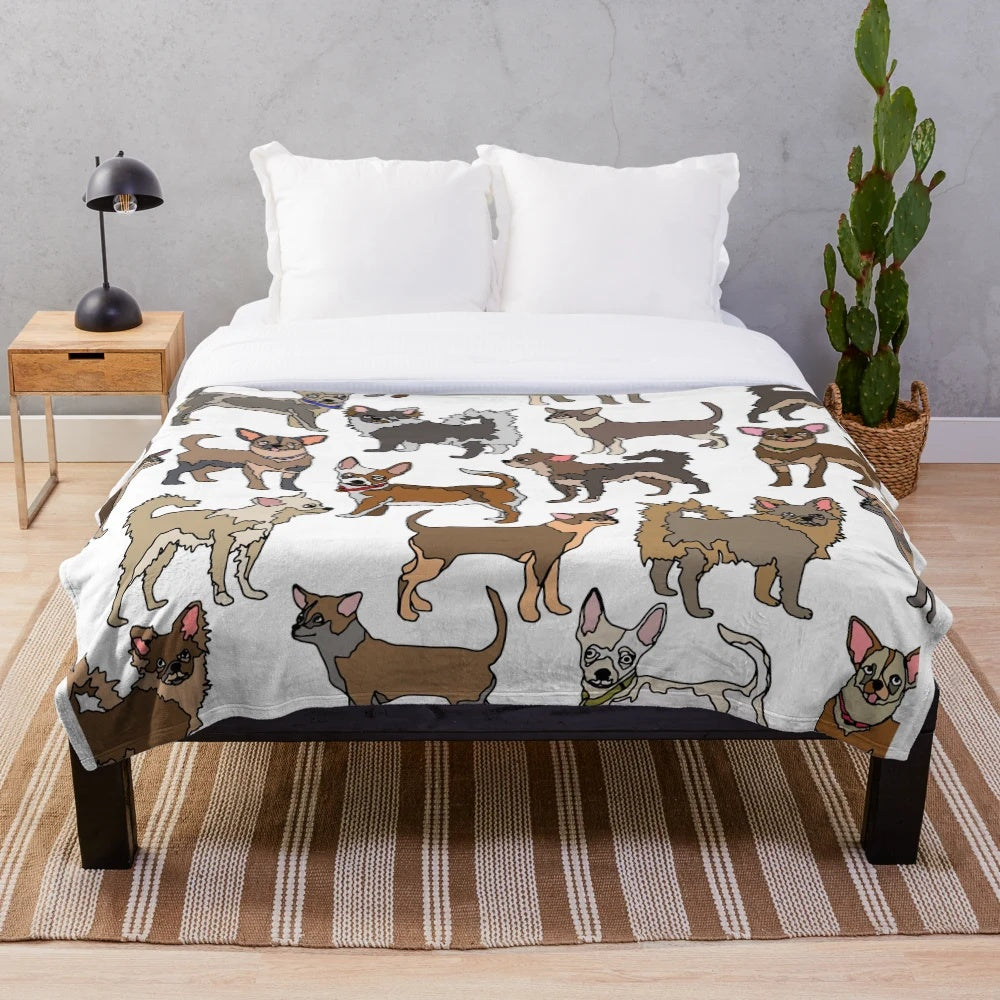 Soft and cozy chihuahua plush blanket for pet owners