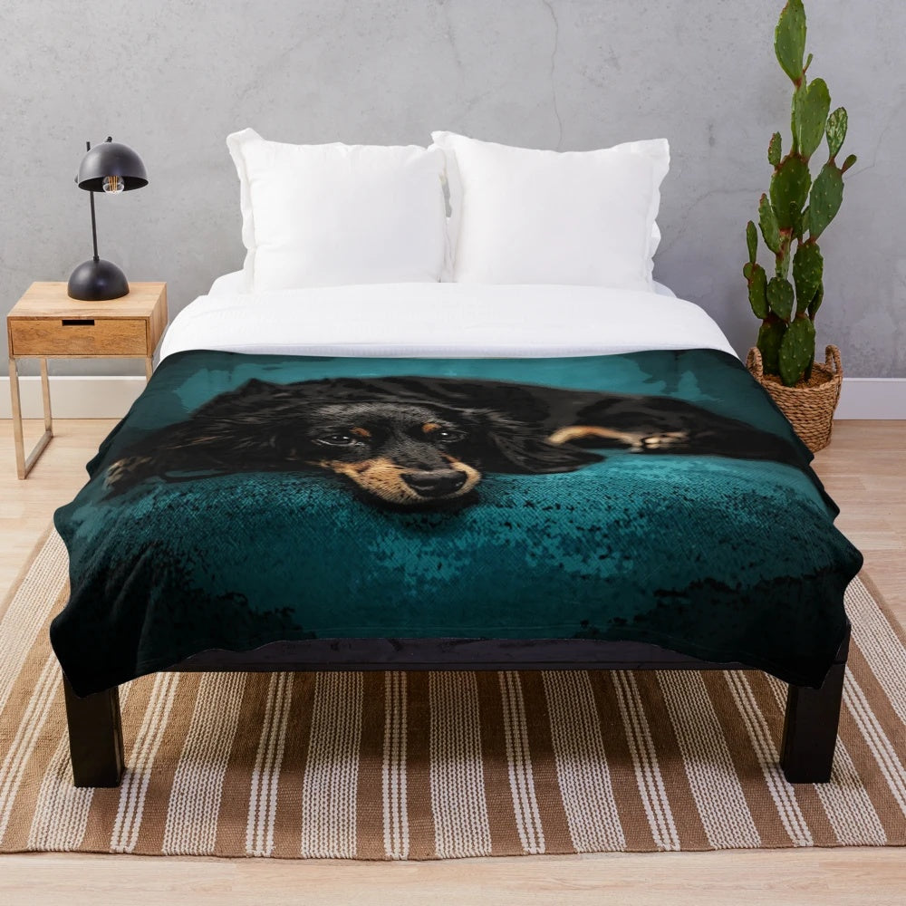 Soft and cozy dachshund plush blanket for pet owners