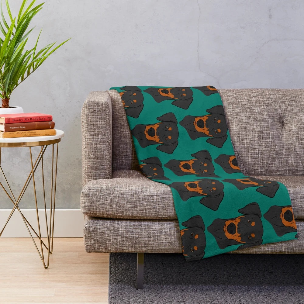 Doberman dog plush blanket
