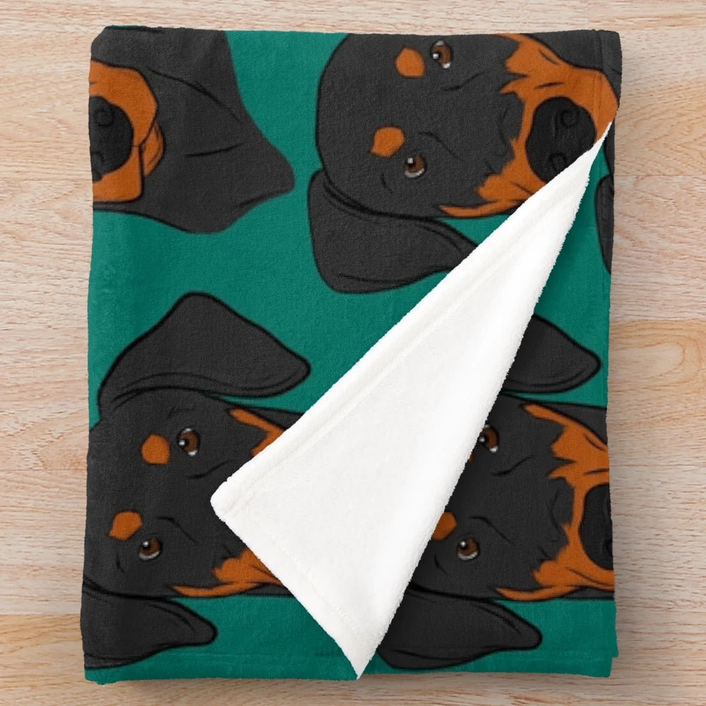 Doberman dog plush blanket