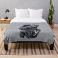 Black doodle dog plush blanket