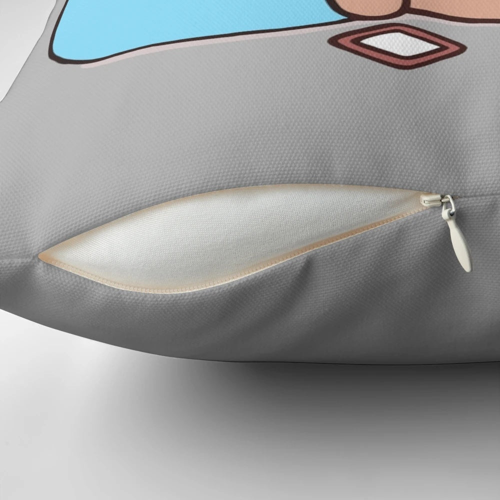 A plush pillow featuring the cartoon characters Dudu Bear and Bubu Panda, snuggling together under red hearts.