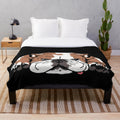 Cozy plush blanket featuring an adorable english bulldog design