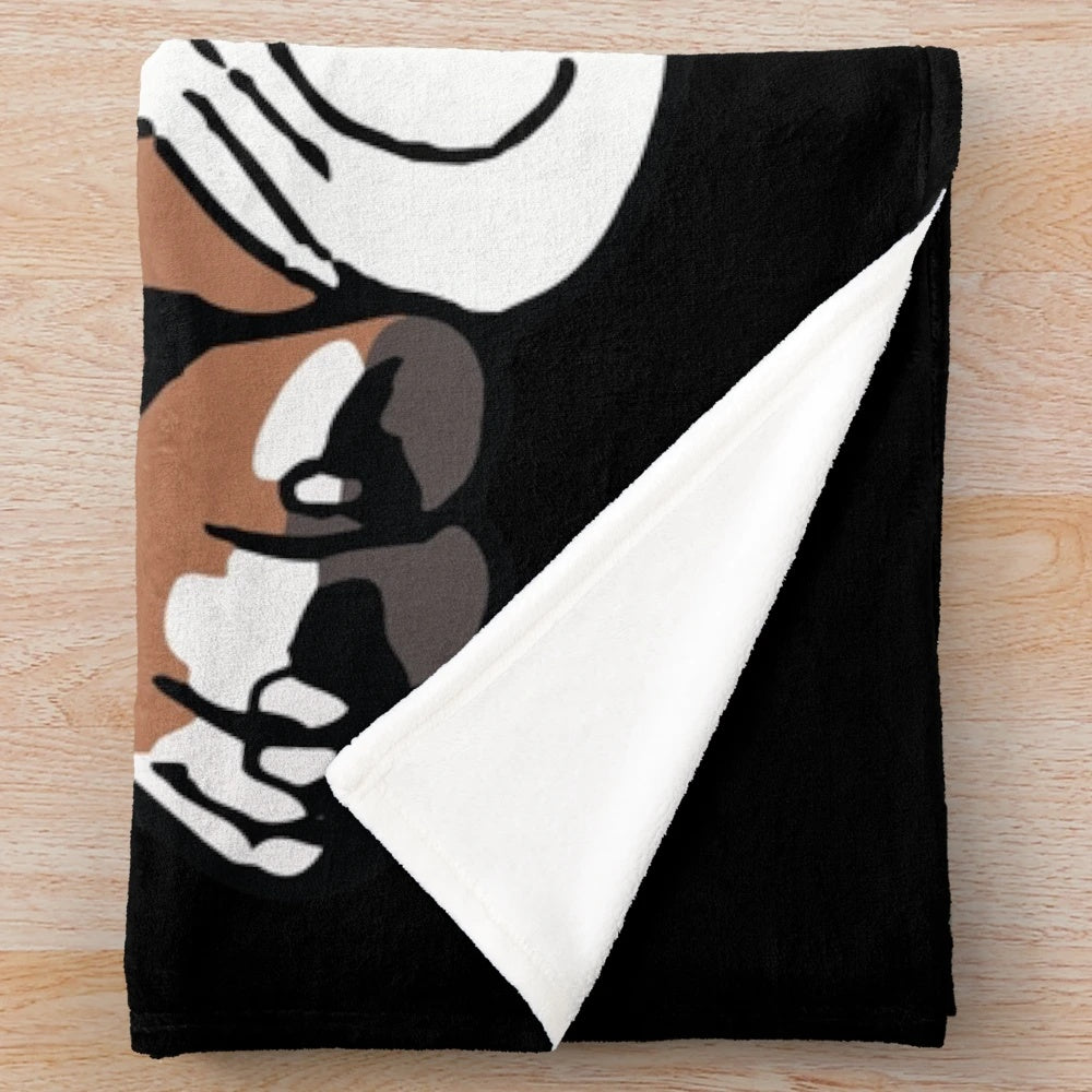 Cozy plush blanket featuring an adorable english bulldog design