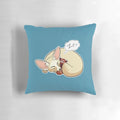 Soft, plush pillow featuring a whimsical cartoon fennec fox and red panda design.